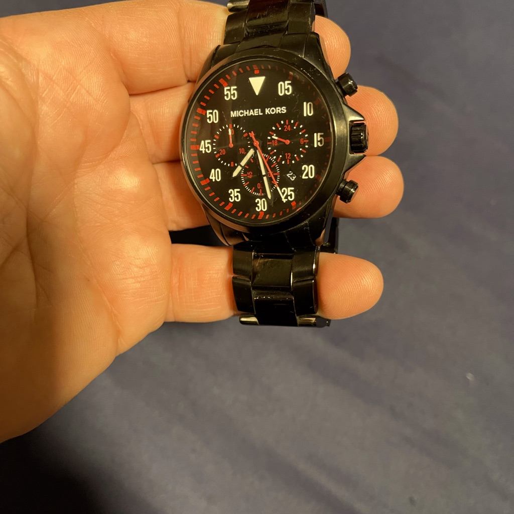 Mk Mens Watch Black Stainless Steel